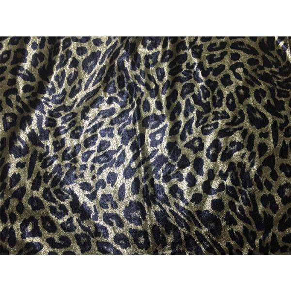 Gold Leopard Suede Fabric / Imitation Leather Fabric 0.35mm Thickness