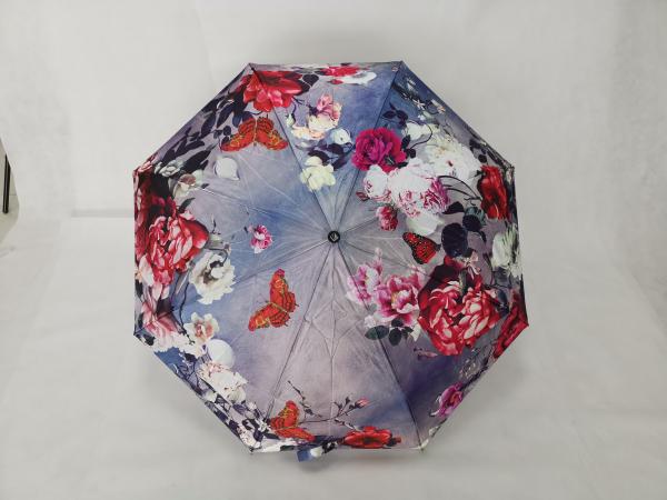 Convenient Auto Open Close Umbrella , Folding Golf Umbrella With Flower Design
