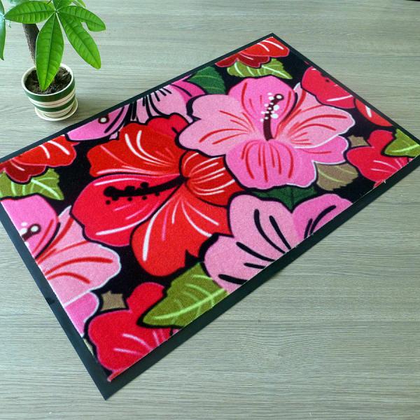 Polyester Printed Flat Door Mat Pile Height 5mm Customized Service