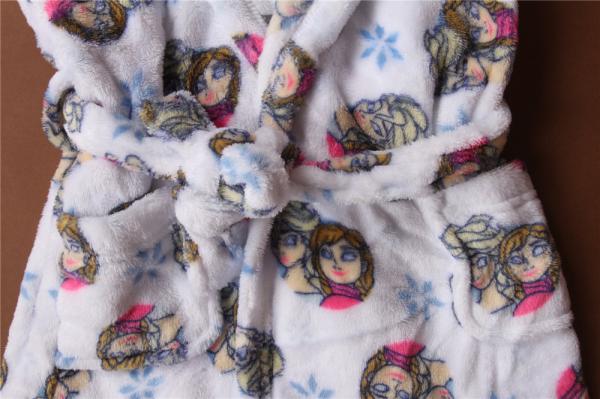Cute Printed Childrens Towelling Bathrobe Soft Touch Bath Gown For Kids