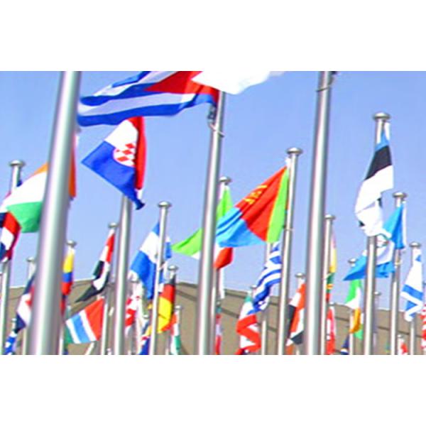 Round Head Stainless Steel Flag Pole Great Wind Resistance Customized Thickness