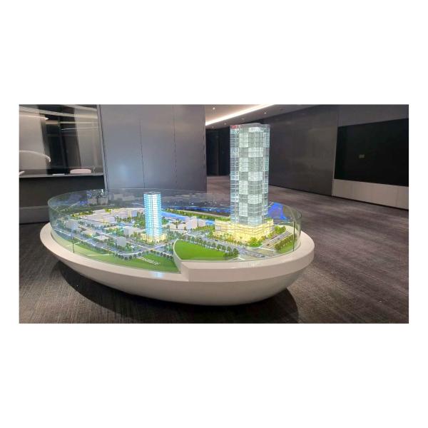 1:150 Illuminated City Scale Model Residential Tower City Structure Model