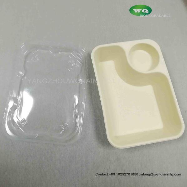 Biodegradable Unbleached 850ml Meal Box With Sauce Cup,Tree Free Sugarcane Bagasse Meal Prep Take Out Container In Bulk