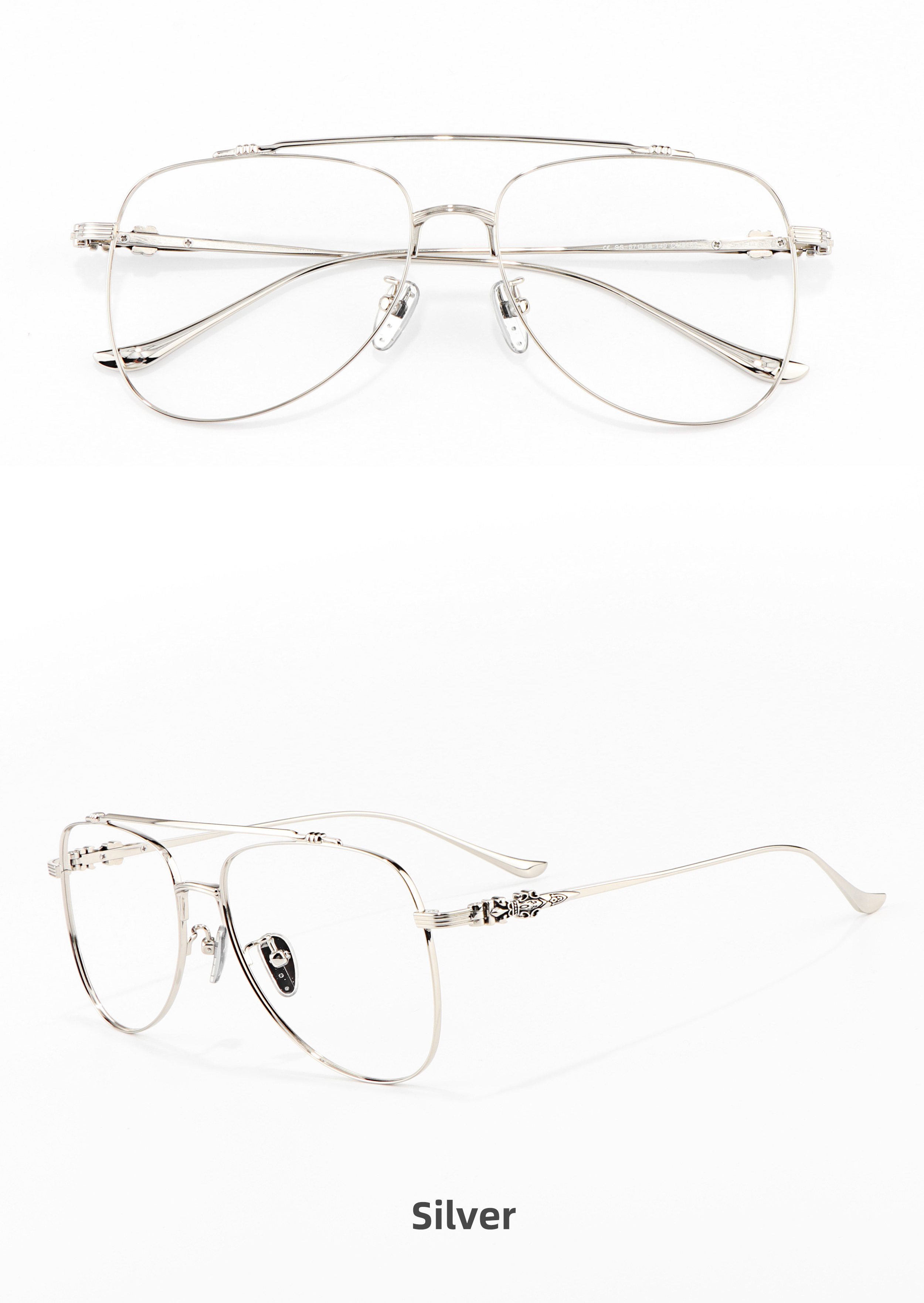 China Light Luxury Celebrity Dual Beam Black Gold Silver Gun Color Optical Reading Men's Female Wholesale Glasses Order Online