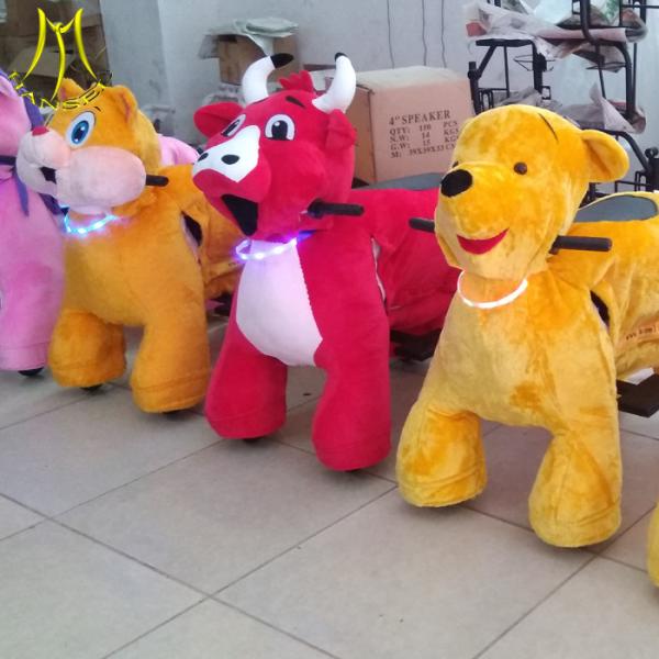 Hansel  hot sell stuffed animals unicorn motorized plush animal unicorn bike rides with wheels