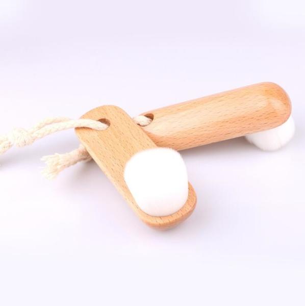 Mini Wooden Soft Face Cleansing Brush 4 X 5 X 11 Cm Long Life Span
