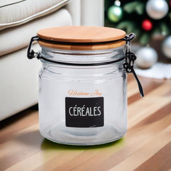 16OZ Wide Mouth Glass Food Storage Jars With Wooden Lids Silicone Gaskets