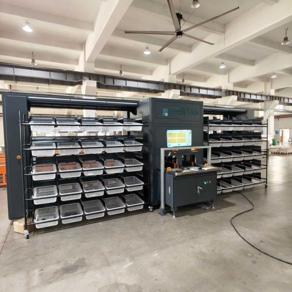 1500 Items/Hour Put Wall System 100 Slots Reciprocating Multi Layer Cart Fulfillment