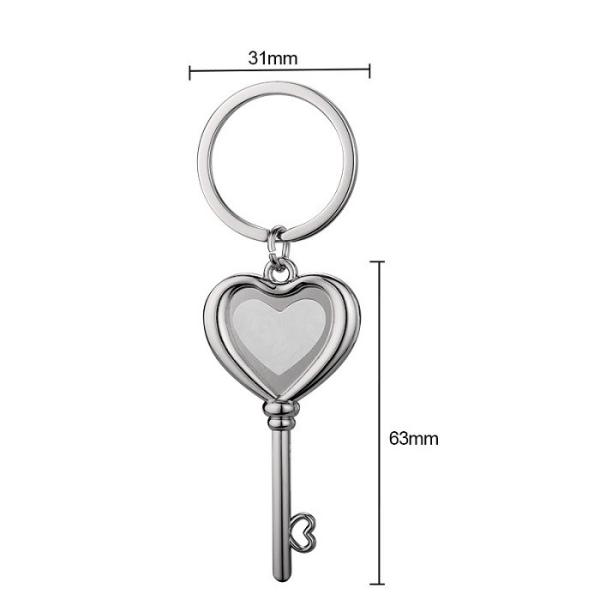 Collier à clé sublimation en forme de cœur Pour l'impression de photos par sublimation