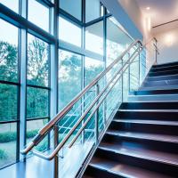 Manches compactes en acier inoxydable 316 avec finition polie pour balustrades en verre