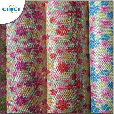 Shoes Printed Faux Leather Fabric , Leatherette Upholstery Fabric Easy Cleaning