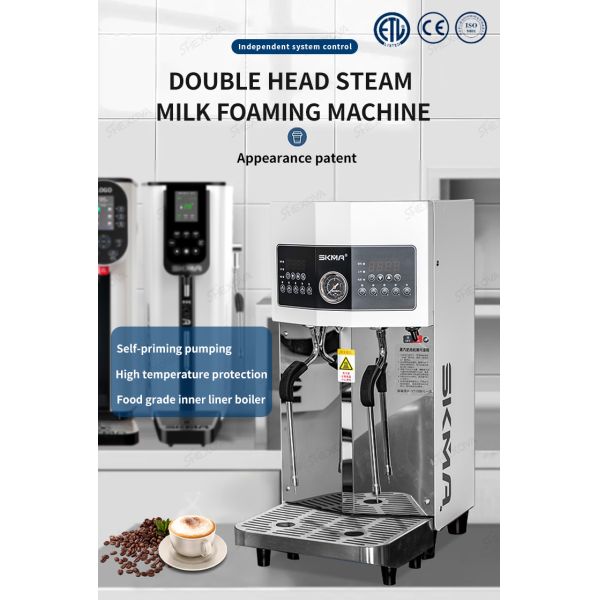 Fully Automatic Control Panel Double Steam Milk Foaming Machine For Coffee Shop