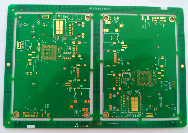 10 HDI FR4 PCB монтажной платы ENIG зеленого цвета слоев буровой скважины soldmask минимальной 0.1mm