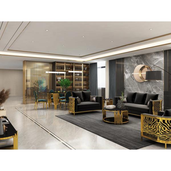 SEDIA Steel And Marble Dining Table Chair Sets OEM ODM