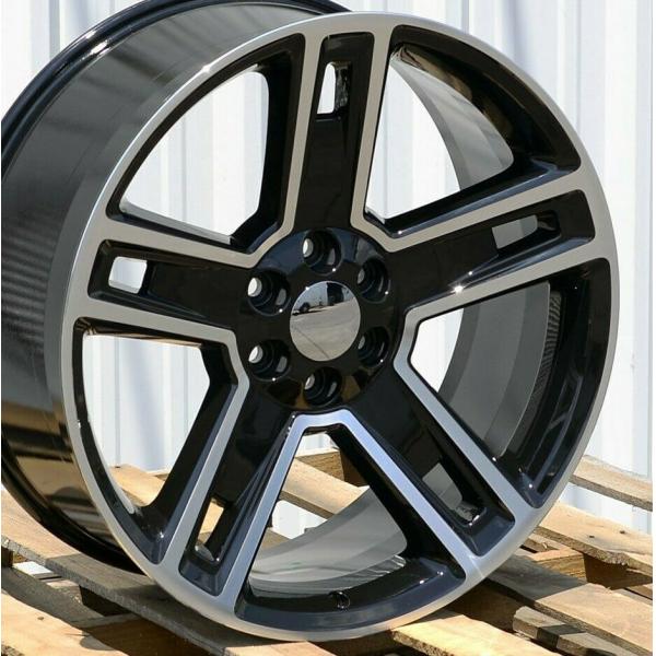 26x10 GMC Yukon Replica Wheels Gloss Black Machined Face Rims Fit Tahoe LTZ Silverado