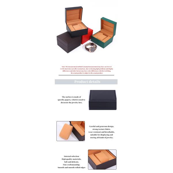 Stylish Soft Lining PU Leather Watch Storage Box With Inner Jewelry Pocket
