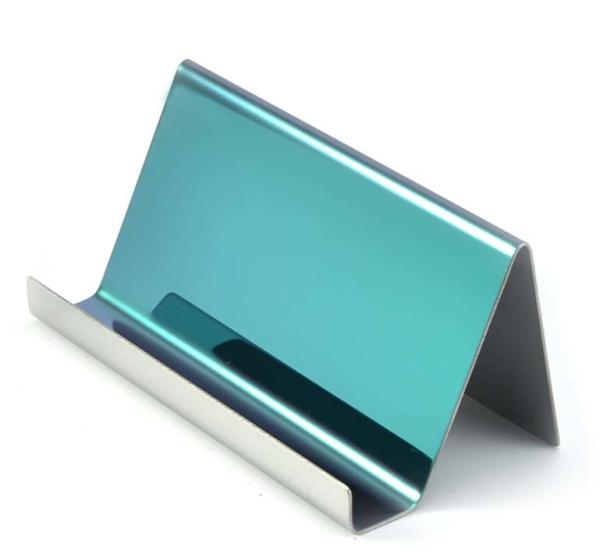 Low Quantity Custom Stainless Steel Name Card Stand Mobile Tray For Hotel and office stand desk tray   S/S.18/8
