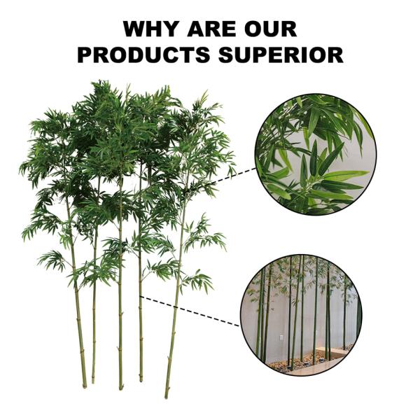 Real Stem Artificial Bamboo Outdoor UV Resistant Indoor Fire Retardant