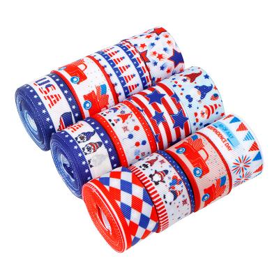 Custom Printed Polyester Patriotic National Day Ribbons for American Independence Day