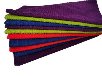 Listra multifacetada verde Terry Cleaning Cloth de toalha de prato de Microfiber