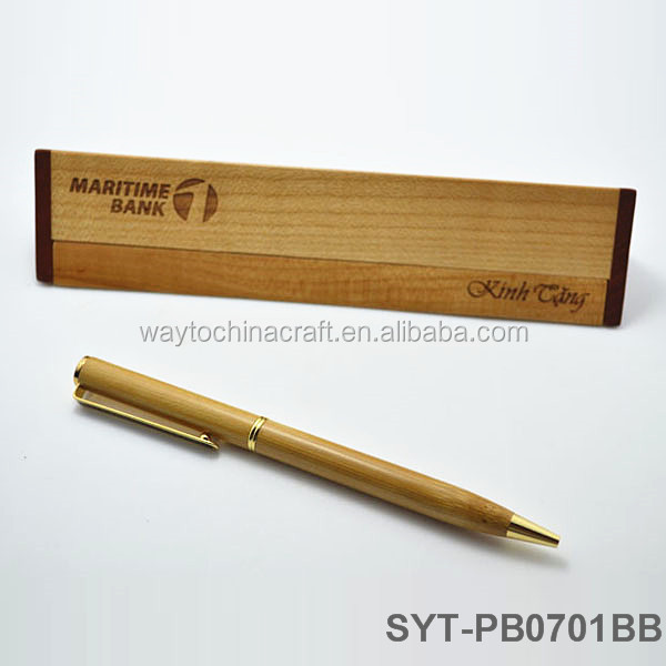 Eco-Friendly and Hign Quality Ballpoint Wooden Writing  Pen for Gift