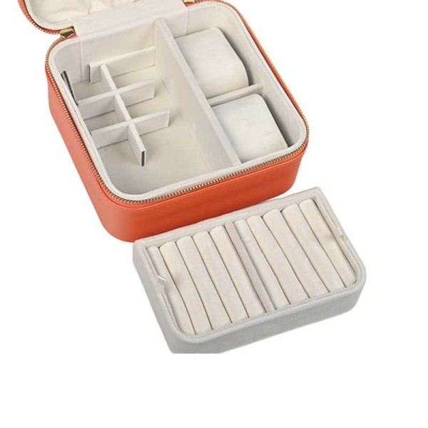 Custom Quilted Leather Travel Jewelry Box, Portable Jewelry Organizer Storage Case