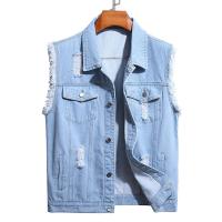 Luz do OEM do fabricante - veste sem mangas da sarja de Nimes da mulher desproporcionado azul