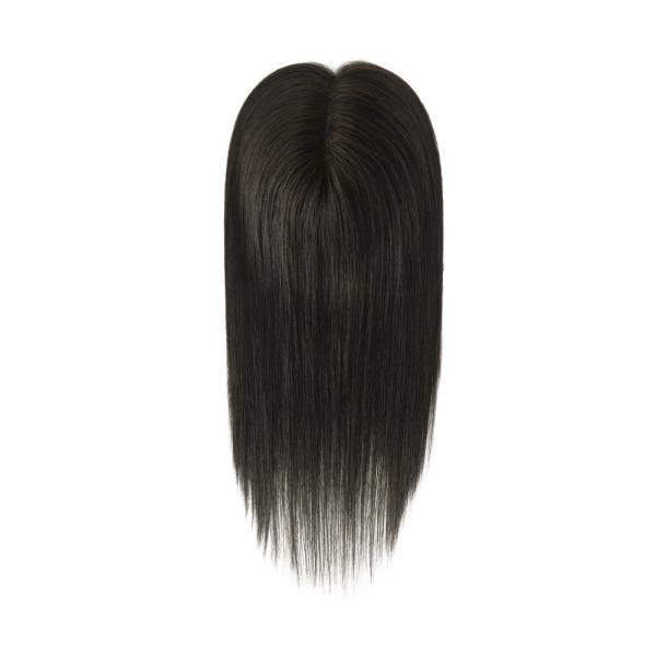 100% Remy Hair human Hair Brazilian 12 inch hair double lace in middle with wefts back for hair topper for women