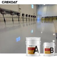 Individu nivelant la surface douce et sans couture époxyde blanche à haute brillance de peinture de plancher