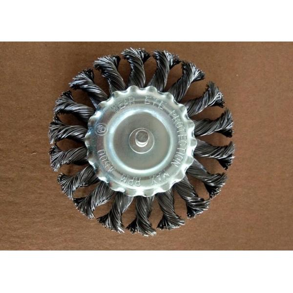 High Performance Wheel Brushes Knotted Shank Mounted 100mm OD for Derusting