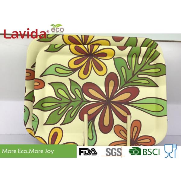 School Restaurant Eco Melamine Tray Set Non - Odor Easy Cleaning Unbreakable For Students