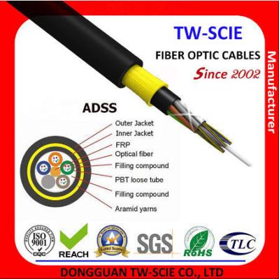 O tubo fraco do cabo de fibra ótica aéreo flexível da costa com não metálico reforça o membro