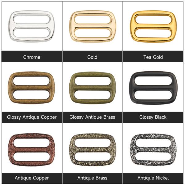 Adjustable Metal Slider for Handbag Hardware Supplies 9 Colors Triglide Buckle Slides