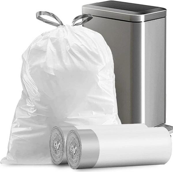 Custom Order Trash Bags Drawstring Strong Medium Kitchen Garbage Bag White Trash Can Liners