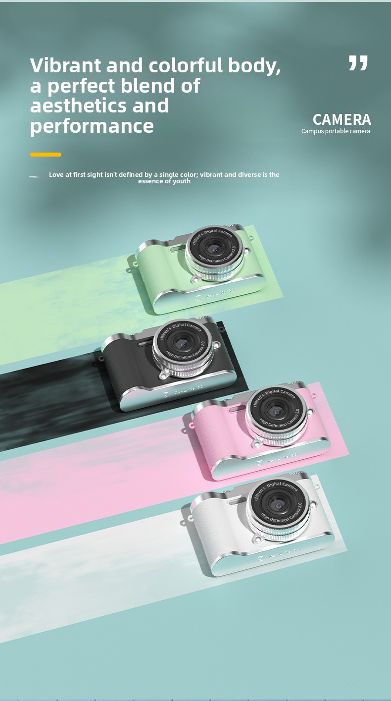 CCD Digital Camera for Self-portraits & Beginners 50MP 8x Optical Zoom Full HD Video Retro Portable Compact Camera Smile Capture