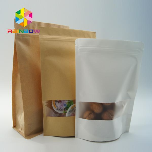 Recycle Food Snack Stand Up k Bags Customized Printing Logo 140 Micron Thickness