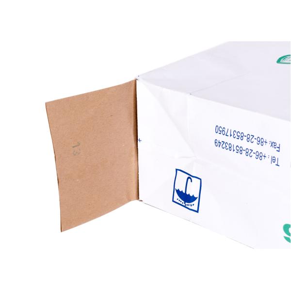 White / Brown Cement Paper Bag , Kraft Paper PP Woven Gusseted Poly Bags