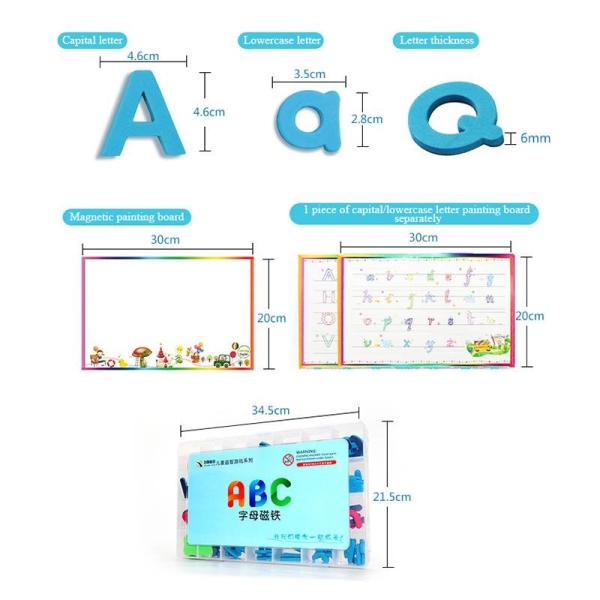 UCI Modern Teacher Aids Conjunto de Letras Magnéticas EVA com Placa Magnética