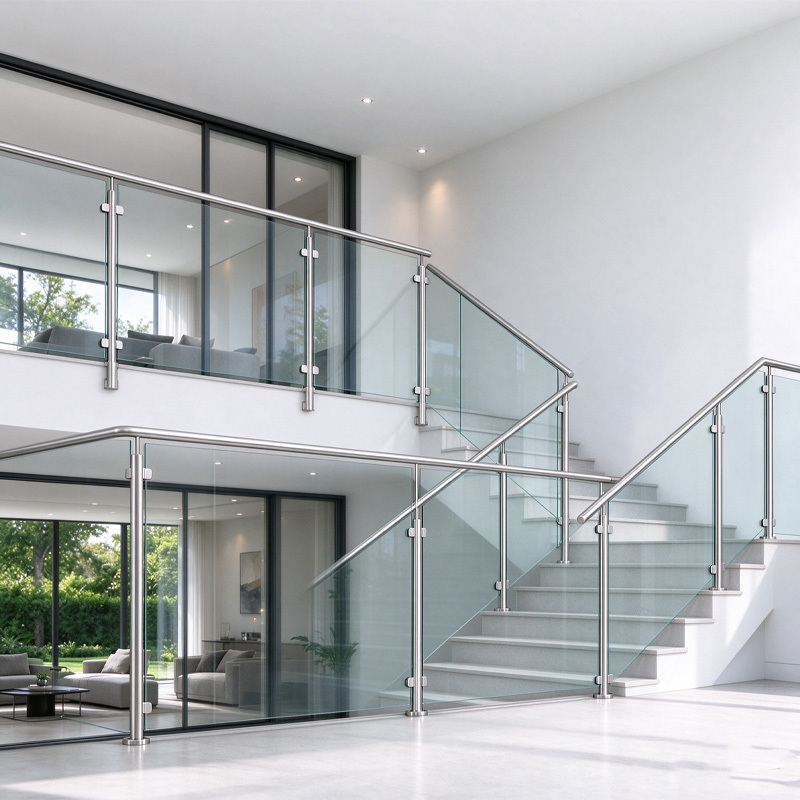 Frameless Tempered Glass Railing and Modern Glass Balustrade with High Scratch Resistance for Balcony and Stair