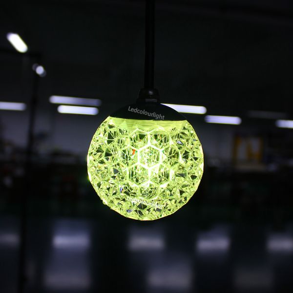 60mm 90mm DMX RGB Hanging Crystal Sphere Lights for Wedding Club Decoration