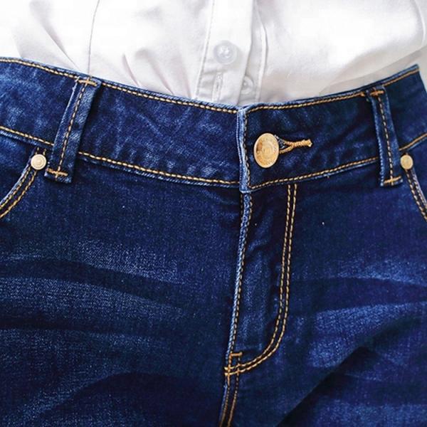 Professional Blue Stretch Women Denim Skinny Jeans High Waisted Full Length