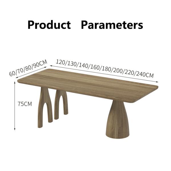 Solid Oak Wood Rectangle Dining Room Table 8 Seater ODM