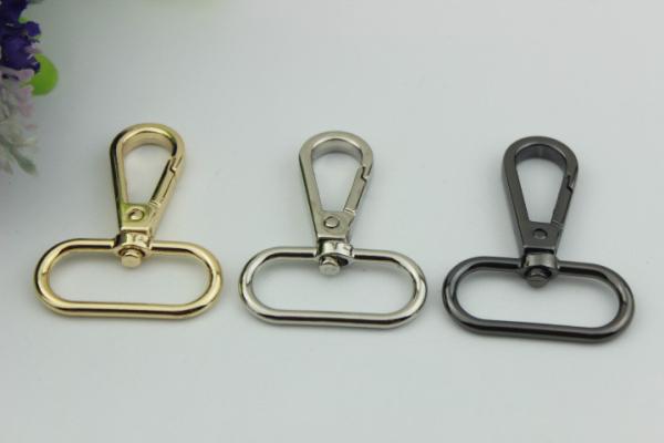 Creative novelty fashion single bag accessories light gold oval shape 32 mm swivel eye snap hook