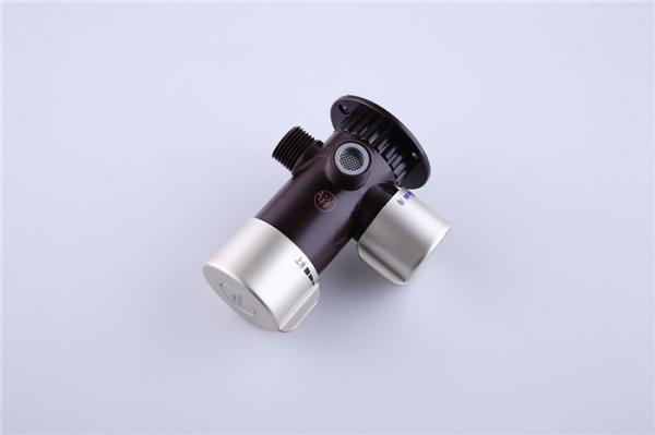 Brown Body Thermostatic Water Mixing Valve , 35 Double Switch Thermo Shower Valve