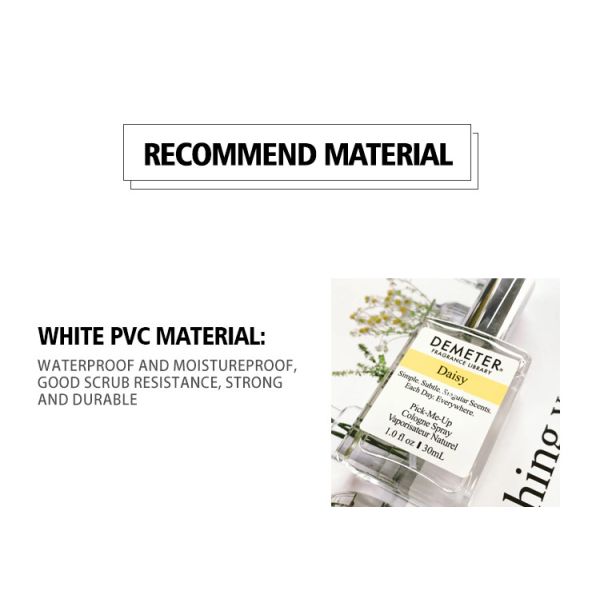 Perfume Bottle Jar Label Sticker Transparent Glass White Bronzing