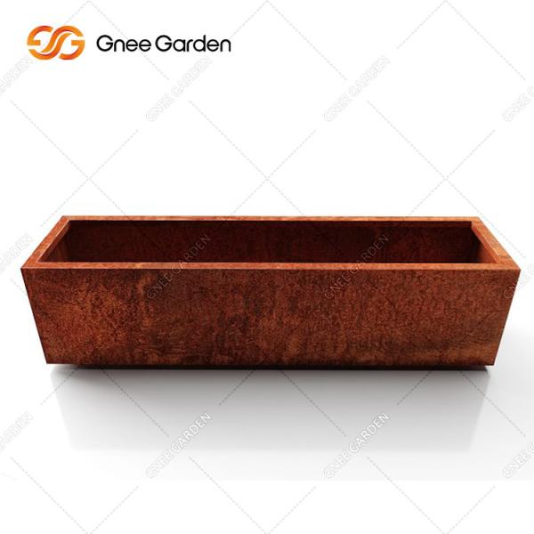 Solid Wood Composite Timber Metal Stand Flower Pot Holder Corten Steel Planter