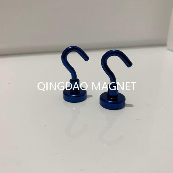 Sintered NdFeB Hook Magnet, N35,16KGS, Permenent Hook Magnets in Blue, Black, White, Green Colors