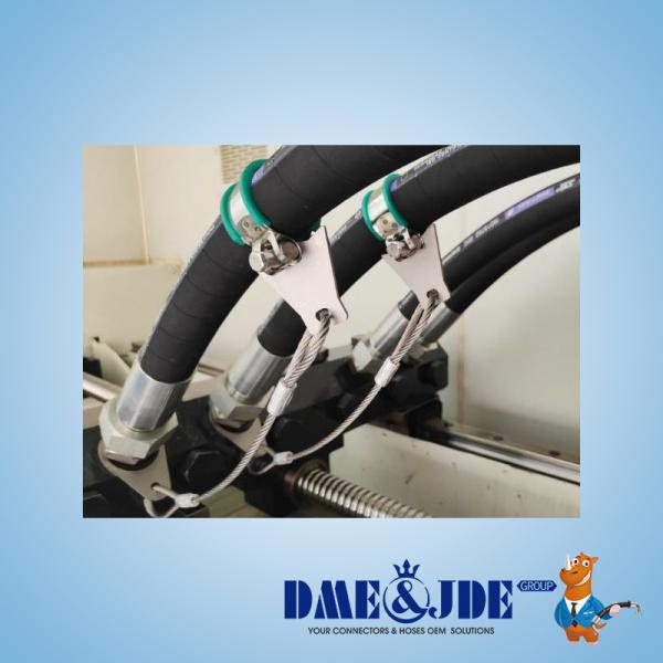 24° Cone Hydraulic Hose Safety Cable Whiplash Protection Assembly