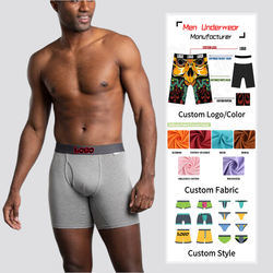 OEM Mens Sexy Underwear Custom Logo Floral Pattern Boxer Briefs