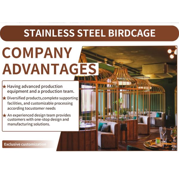 Polished Custom Stainless Steel Products Decoration Birdcage Booth For Hotel